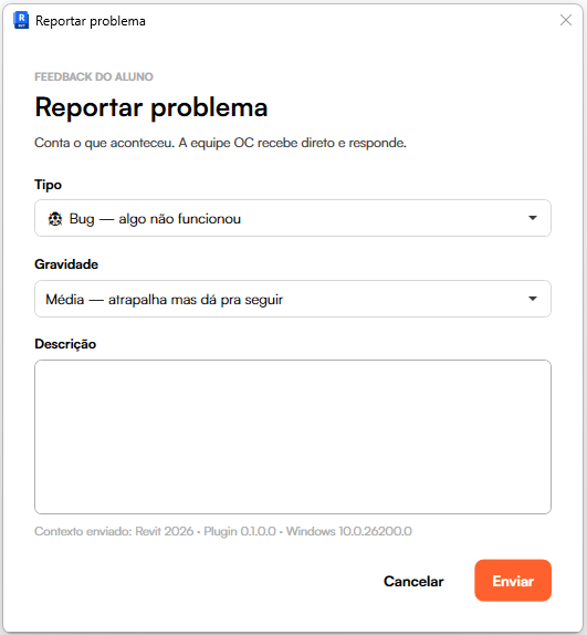 Janela de feedback